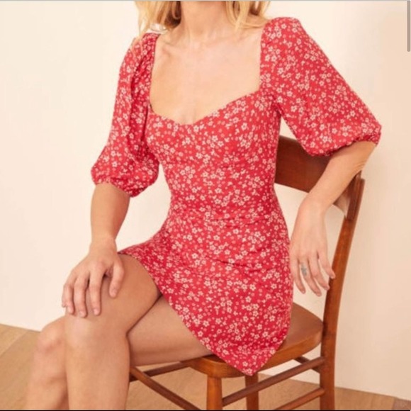 Reformation Dresses & Skirts - Reformation Red Floral Kopa Mini Dress NWOT B140